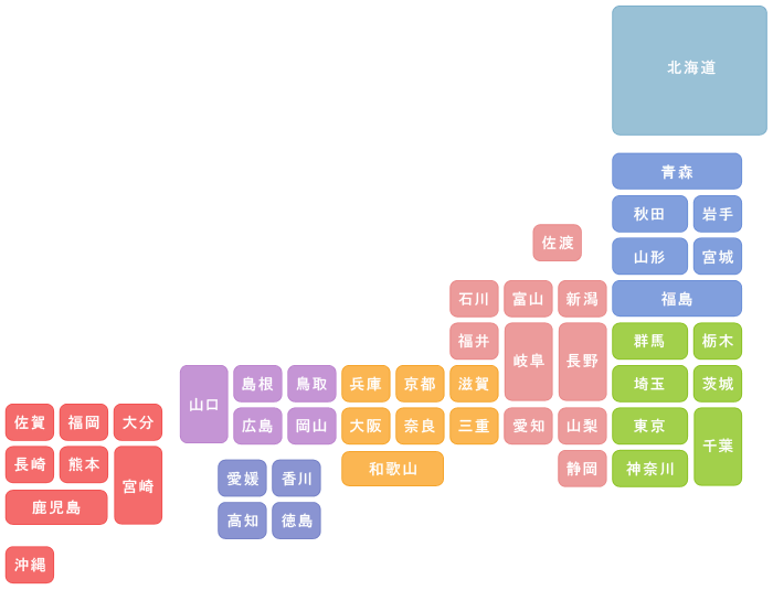 日本 全国　占い師マップ