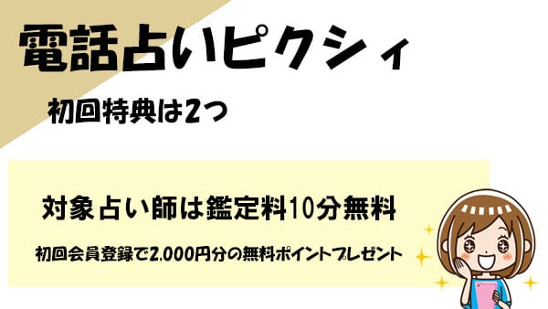 電話占いピクシィの初回特典