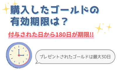 購入したゴールドの有効期限は？