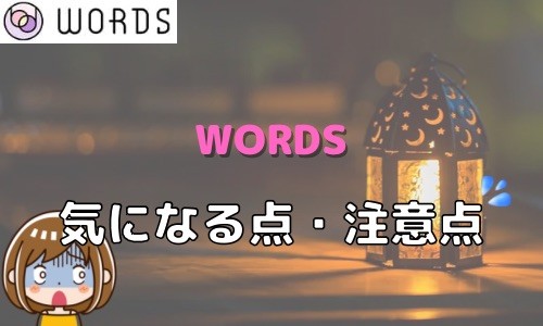 WORDS 気になる点・注意点