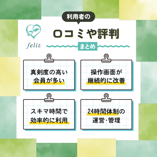 feliz（フェリース）の利用者の口コミや評判まとめ