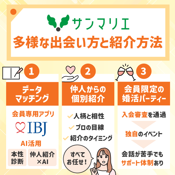 サンマリエの多様な出会い方と紹介方法