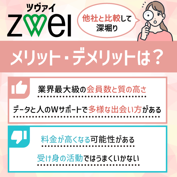 ツヴァイ（ZWEI）のメリット・デメリットは？他社との違いを解説