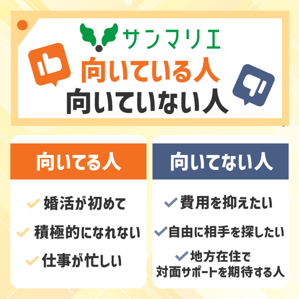 サンマリエが向いている人・向いていない人