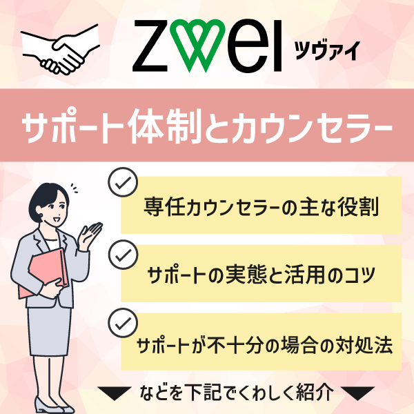 ツヴァイ（ZWEI）のサポート体制とカウンセラー