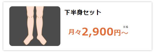 下半身セット（足の指・足の甲・ひざ下上下）の料金と脱毛範囲