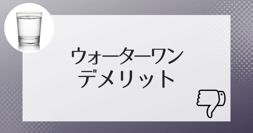 ウォーターワンのデメリット