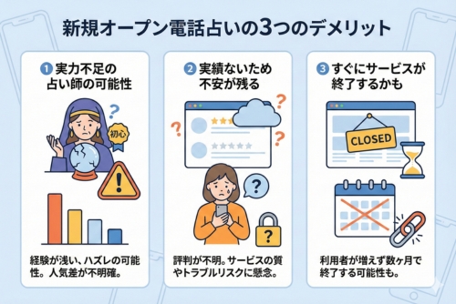 新規オープンした電話占いのデメリット