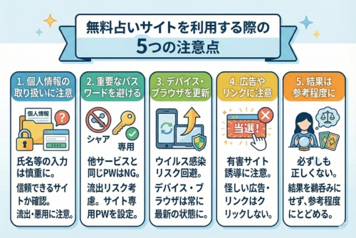 無料占いサイトを利用する際の注意点