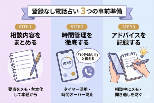 登録なしの電話占いを利用する際に準備しておくべきこと