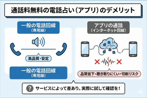 通話料無料の電話占い(アプリ)のデメリット