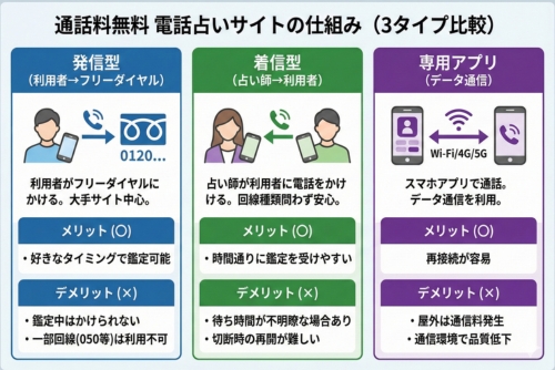 通話料無料電話占いサイトの仕組みを解説!専用アプリとは?