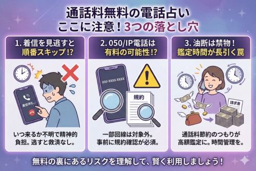 通話料がかからない電話占いで鑑定を受ける場合の注意点