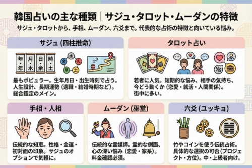韓国占いの主な占術｜サジュ・タロット・ムーダンの特徴