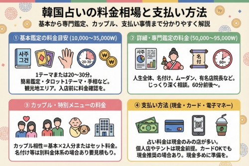 韓国占いの料金相場と支払い方法